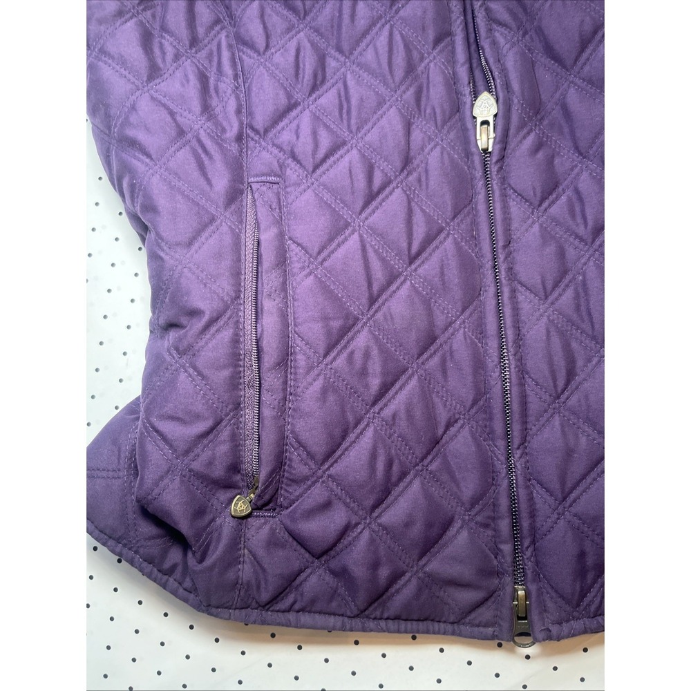 Ariat Purple Quilted Riding Vest Women's Small Equestrian Full Zip Western - Picture 4 of 12